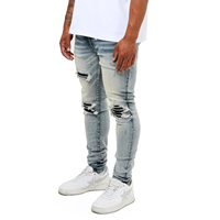 Fabricant de jeans sur mesure, streetwear, jeans skinny déchirés et patchés pour hommes