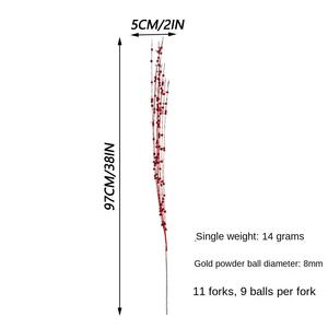 Saule <span class=keywords><strong>pleureur</strong></span> décorations de noël poudre d'or Berry chaîne paillettes mousse pour salon décoration fleurs décoratives plantes - Product Image 3