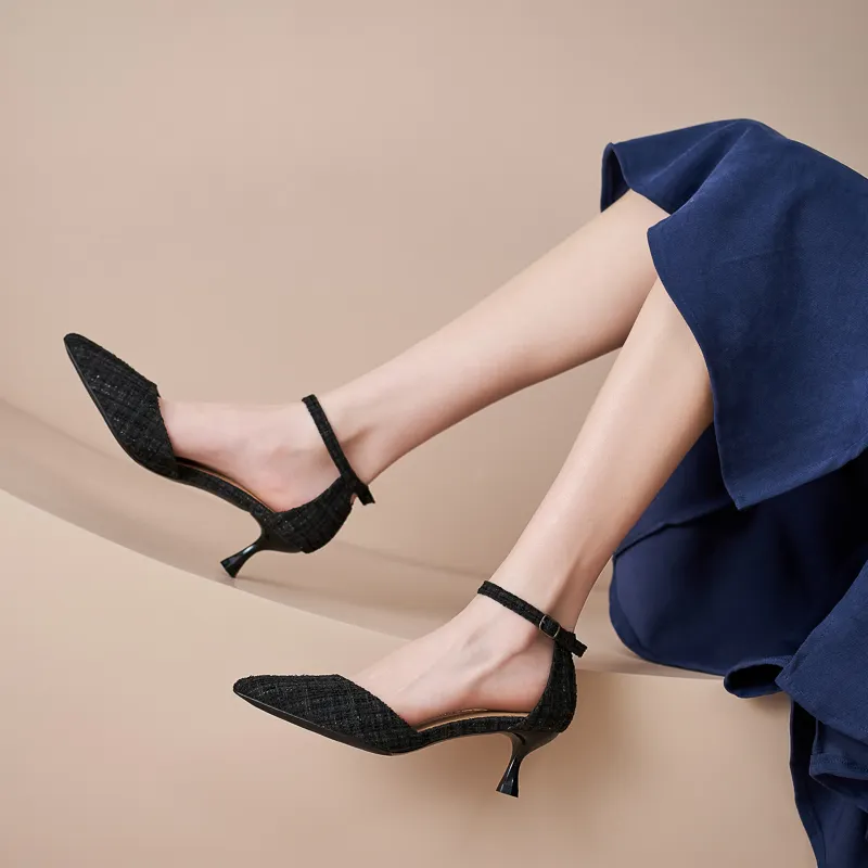 Quyến rũ của phụ nữ cao gót bơm thanh lịch ăn mặc giày với ngón chân nhọn mềm mại Dép thoáng khí sau xu hướng thời trang