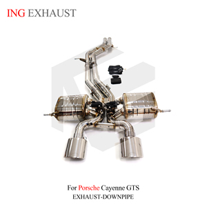 Catback d'échappement en acier inoxydable haute Performance ING pour Porsche <span class=keywords><strong>Cayenne</strong></span> GTS <span class=keywords><strong>958</strong></span> 4.8L mise à niveau <span class=keywords><strong>Turbo</strong></span> <span class=keywords><strong>S</strong></span> tuyaux système d'échappement - Product Image 4