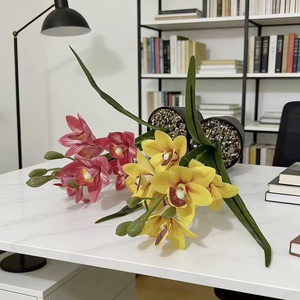 Bonsái artificial de Cymbidium Paulon de 38 cm de altura, planta en maceta, decoración para el hogar, sala de estar, adorno interior, flores de plástico - Product Image 4