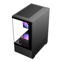 Ruix Python Micro-ATX Mid Tower Computer Case 270 ° Full View Verre trempé 4 fentes d'extension Novel Design PC Tower & Case