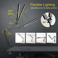 Lampe de bureau LED pliable à double tête, design moderne et simple en aluminium, éclairage grand angle, bras flexible orientable, lampe de table DC pour salle de lecture