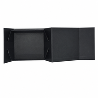 Caja de Regalo Plegable Negra de Lujo con Logotipo Personalizado, Caja de Embalaje de Cartón Rígido Magnético al por Mayor con UV Localizado para Ropa