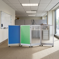Paravent de bureau pliable en aluminium avec roulettes, panneau en mélamine, séparateur de pièce pour poste de travail, taille personnalisée disponible