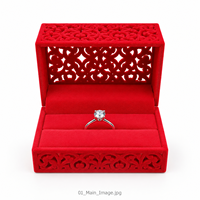 Boîte à bijoux creuse pour bagues de couple, boîte à bijoux de mariage, boîte à bagues et boîte à bijoux pour cérémonie.