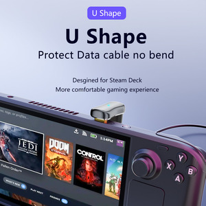 180 grados en forma de U 100W USB 3,2 tipo C /USB macho a hembra adaptador OTG 10Gbps Datos rápidos 4K tableta herramienta Convertidora de carga de dos capas - Product Image 4