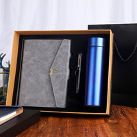 Vente en gros de boîte promotionnelle de luxe en cuir PU avec logo personnalisé jonrnal planner journal d'affaires papeterie stylo et cahier coffret cadeau