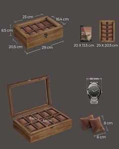<span class=keywords><strong>Boîte</strong></span> <span class=keywords><strong>à</strong></span> montres artisanale personnalisée, organisateur de montres <span class=keywords><strong>à</strong></span> 10 compartiments avec vitrine <span class=keywords><strong>en</strong></span> verre et coussinets amovibles, <span class=keywords><strong>boîte</strong></span> <span class=keywords><strong>à</strong></span> montres et <span class=keywords><strong>bijoux</strong></span> <span class=keywords><strong>en</strong></span> <span class=keywords><strong>bois</strong></span> de noyer - Product Image 2