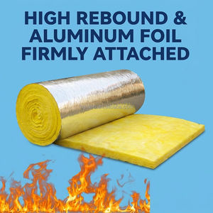 Aislamiento Térmico, Rollo de Lana de Vidrio de 24 kg/m3 con Revestimiento de Lámina de Aluminio para Techos de Estructuras Metálicas de Fábrica - Product Image 3