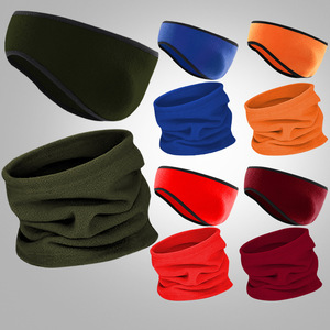 Fleece Neck Warmer With Ear Flaps Solid Color Unisex Outdoor Sports Cold Protection Face Mask Cycling Winter Warm Breathable - Product Image 1
