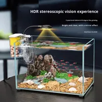 Aquarium intelligent moderne pour salon, petit, rectangulaire, ultra-blanc, en verre, écologique, pour betta, tortue, plantes aquatiques, bureau