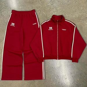 Tuta Sportiva QIANSHI a Righe con Felpa con Zip e <span class=keywords><strong>Pantaloni</strong></span> Jogger, Set Due Pezzi in Cotone Pesante per <span class=keywords><strong>Donna</strong></span> - Product Image 1