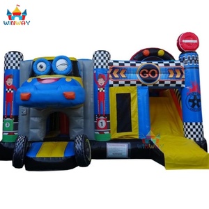 Château gonflable multifonctionnel sur le thème des voitures de course, combo et gonflables avec matériau en PVC, installation facile, capacité maximale de 5 à 10 personnes, en vente - Product Image 2