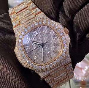 Montre automatique mécanique de sport de luxe en acier inoxydable de haute qualité avec cadran à aiguilles, alarme, design Hip Hop et moissanite - Product Image 4