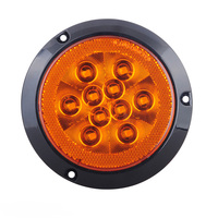 Feu arrière LED rond de 4 pouces à montage en surface, STOP/FEU ARRIÈRE/CLIGNOTANT pour camion et remorque, conforme aux normes SAE/DOT/FMVSS108