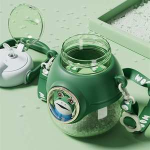 Grande bouteille d'eau en plastique de dessin animé mignon de 1100ml avec paille portable Nouveau verre pour enfants de 1100ml - Product Image 5