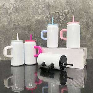 Vaso Térmico de Doble Pared con Aislamiento, Taza Reutilizable Blanca para Sublimación, 16 oz, Acero Inoxidable con Asa - Product Image 2