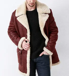사용자 정의 긴 디자인 도매 가죽 양모 코트 모피 남성 자켓 겨울
