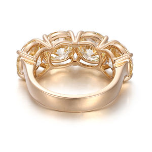 แหวนเพชร VVS สีเหลือง ดีไซน์ใหม่ ผลิตในห้องปฏิบัติการ ทองคำแท้ 18K 14K 10K แหวนทองคำแท้ งานฝีมือประณีต แหวนแต่งงาน ของขวัญวันวาเลนไทน์ - Product Image 3