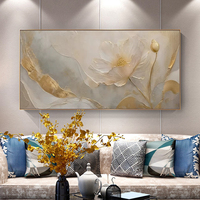 Peinture à l'huile abstraite de fleurs blanches sur toile, affiches de fleurs de luxe, art floral mural fait main, décoration intérieure pour salon
