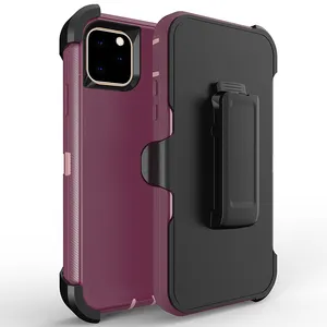 Holders Defender Mobile Phone Case Accessories For iPhone 15 Pro Max 15 14 13 12 11Pro SE iP15 Plus Black Belt Clip Stand Cover