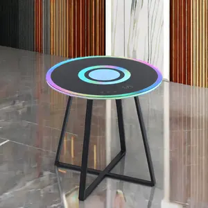 Mesa de centro inteligente de vidro temperado acrílico de alta qualidade com luz e música adequada para decoração de casa