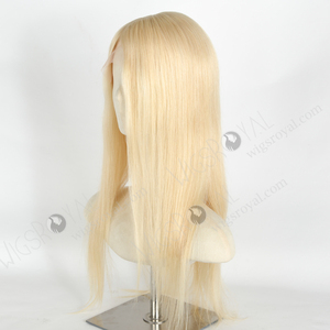 Livraison rapide de haute qualité 20 pouces de Long Blonde 613 délié parfait à la recherche naturelle dentelle avant soie haut sans colle perruques de cheveux humains - Product Image 5