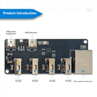 CH339F USB a RJ45 Ethernet Hub Module Extensor USB2.0 de 4 canales con controlador de tarjeta de red Plug and Play
