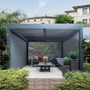 Volets en aluminium de qualité industrielle, avec volets latéraux coupe-vent, pour pergola extérieure, auvent durable en alliage d'aluminium. - Product Image 2