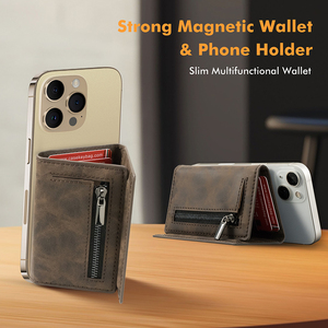 Portefeuille de poche magnétique Casekey Vintage ultra-fin en cuir PU de qualité supérieure avec protection RFID pour téléphone portable, 3-4 cartes - Product Image 2