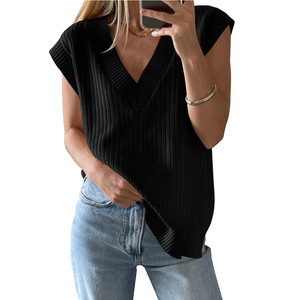 Tks 2026 Nuova Collezione Estiva Top Basic da Donna Casual Slim Tinta Unita - Product Image 2