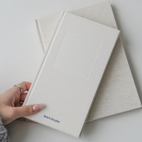 Carnet de notes promotionnel en lin à couverture rigide personnalisé pour le Ramadan avec logo en relief