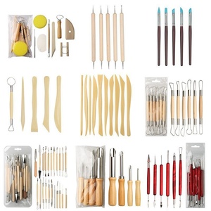 Ensemble d'outils de sculpture en argile avec manche en bois et pointes métalliques pour <span class=keywords><strong>modelage</strong></span>, sculpture, poterie, bricolage, artisanat <span class=keywords><strong>céramique</strong></span> - Product Image 1