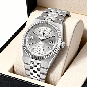 Reloj de Cuarzo para Hombre, Reloj de Cuarzo de Lujo, Relojes de Cuarzo para Hombre, Relojes de Pulsera Delgados de Acero Inoxidable para Mujer, Personalización en Línea - Product Image 1