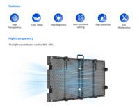 Schermo LED Trasparente TLi LED TL1000 Pro P3.91-7.81mm 1000x500mm Alta Luminosità Alta Frequenza di Aggiornamento Impermeabile Alta Trasparenza