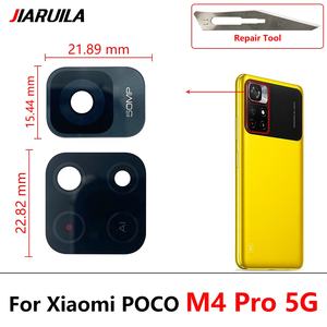 Obiettivo della fotocamera posteriore con obiettivo della fotocamera posteriore con adesivo per Xiaomi <span class=keywords><strong>POCO</strong></span> <span class=keywords><strong>X3</strong></span> NFC X4 M4 <span class=keywords><strong>Pro</strong></span> 4G 5G parti di riparazione del telefono cellulare - Product Image 2