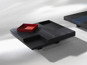 <span class=keywords><strong>Table</strong></span> <span class=keywords><strong>basse</strong></span> artistique haut de gamme avec plateaux amovibles et placage de bois texturé pour salons modernes - Product Image 3