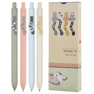 Ensemble de papeterie dessin animé créatif queue de chat Kawaii 0.5mm stylo gel noir stylo promotionnel en plastique - Product Image 1
