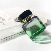 Vente en gros de flacons de parfum en verre, flacon de parfum de 50 ml, atomiseur de parfum, flacon d'huile essentielle, flacons pulvérisateurs en verre vert dégradé de luxe