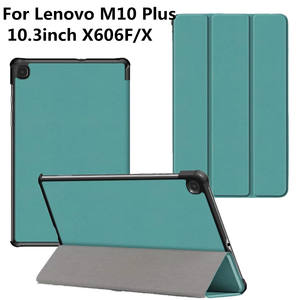 Funda protectora con soporte triple inteligente para <span class=keywords><strong>Lenovo</strong></span> <span class=keywords><strong>Tab</strong></span> <span class=keywords><strong>M10</strong></span> Plus FHD 10,3 M10Plus X606 carcasa delgada de cuero PU funda rígida para PC - Product Image 3