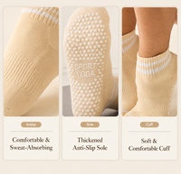 Chaussettes de yoga en coton OEM pour femmes, antidérapantes, pour fitness, danse, avec coussinets, chaussettes de yoga Pilates en tricot, logo personnalisé, chaussettes Pilates avec grip