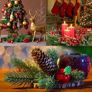 Yo cho — baguettes florales artificielles de noël, 50 pièces, fausse plante de <span class=keywords><strong>sapin</strong></span>, Spray de branches de pin verts, tiges de perruque - Product Image 3