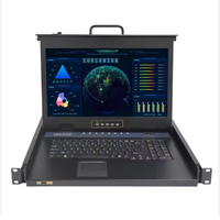 Commutateur KVM LED 17.3 pouces avec pavé tactile + souris Support console locale USB 8ports /16ports HDMI 1U montage en rack tiroir KVM LED
