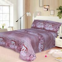 Parure de lit de luxe 4 pièces imprimée pigmentaire style chinois traditionnel en polyester avec garnissage en coton 300 fils au pouce carré