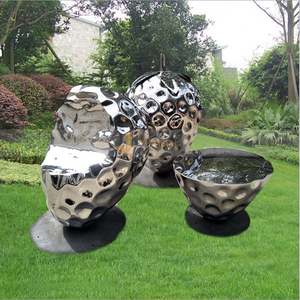 Grande sculpture abstraite de visage en acier inoxydable M114, style Art déco, imperméable, pour décoration urbaine extérieure - Product Image 4