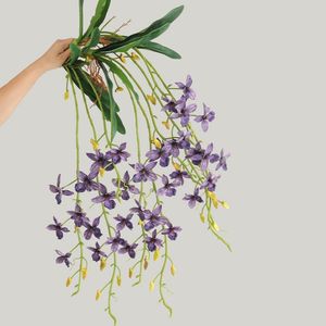 Vigne d'orchidée YOPIN-3744 Real Touch avec des fleurs suspendues artificielles de <span class=keywords><strong>Cymbidium</strong></span> de feuilles Phalaenopsis - Product Image 2
