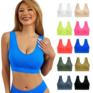 Pedleri ile 4177 dikişsiz sutyen artı boyutu Bralette Push Up sütyen bayanlar iç çamaşırı kadınlar için Yoga yeleği kablosuz spor yastıklı sutyen