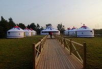Cadre en bois mongol personnalisable, yourte mongole, pour l'extérieur