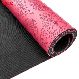 Tapis de yoga Woqi 6 mm d'épaisseur, matière TPE, couleur pêche, rectangulaire, pour yoga, pilates, fitness, entraînement à domicile - Product Image 1